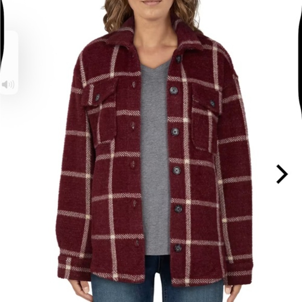 Natural Reflections Red and White Teddy Jacket Layering Essential